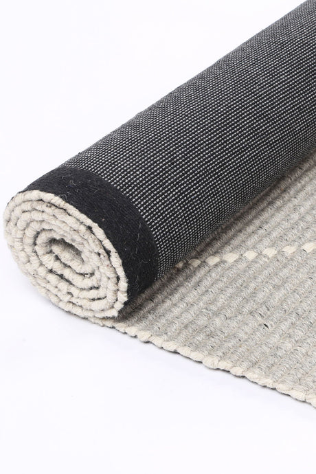 Hand Tufted Wool Blend Tribal Floor Rug, Grey 300x400cm