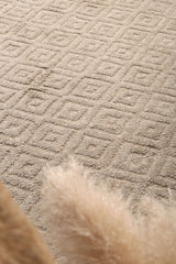 Hand Tufted Wool Blend Tribal Floor Rug, Ash 300x400cm