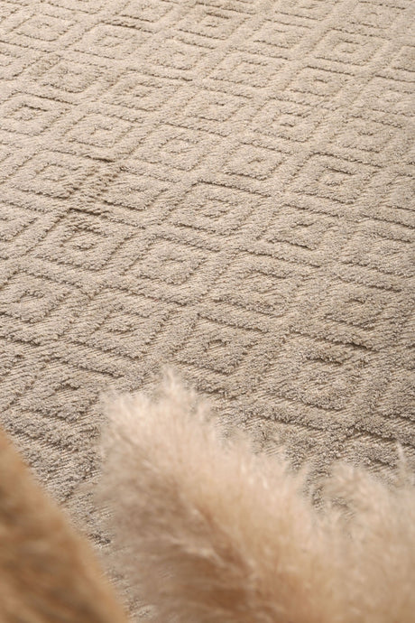 Hand Tufted Wool Blend Tribal Floor Rug, Ash 300x400cm