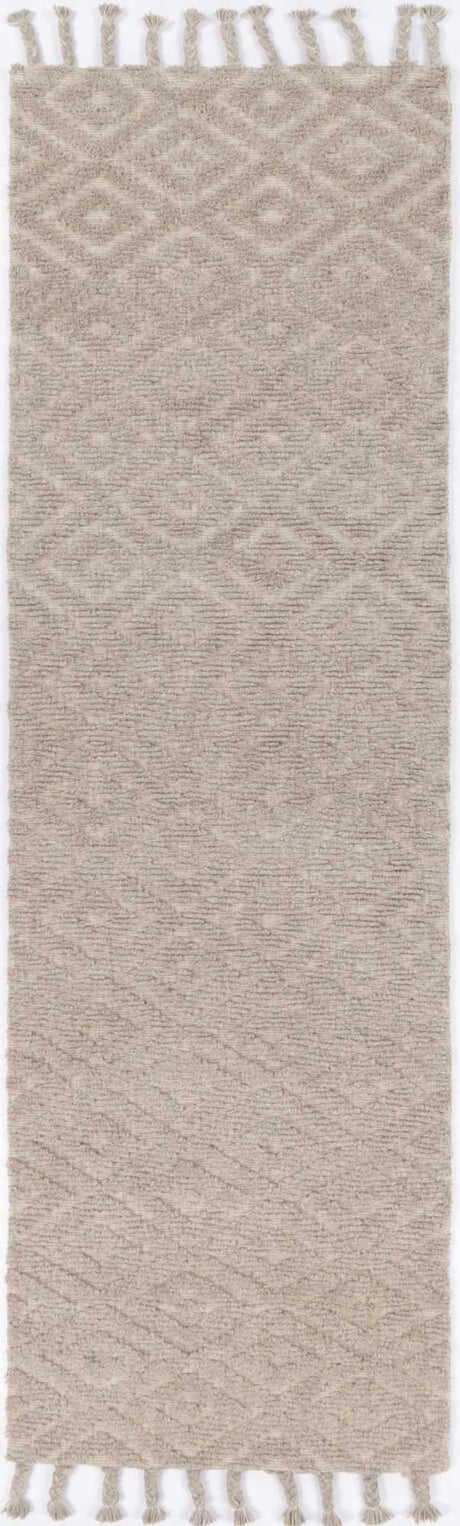 Hand Tufted Wool Blend Tribal Floor Rug, Ash 300x400cm