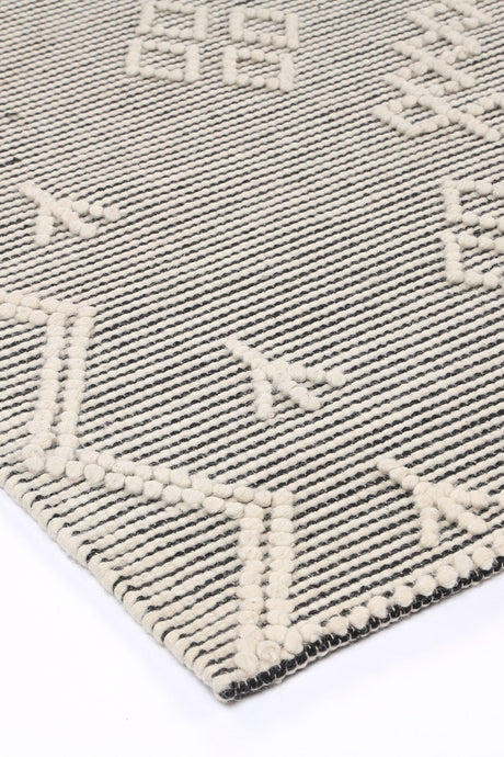 Hand Tufted Wool Blend Tribal Floor Rug, Cream 300x400cm