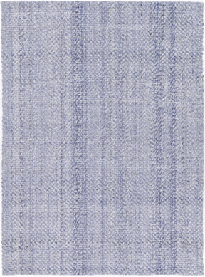 Tribal textured wool blend floor rug in blue, 160x230cm