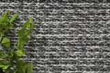 Tribal textured wool blend floor rug in charcoal, 160x230cm