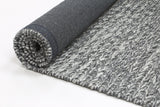 Tribal textured wool blend floor rug in charcoal, 160x230cm