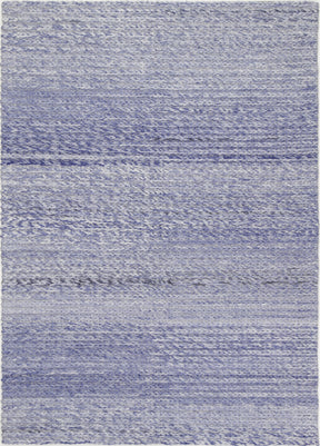 Tribal textured wool blend floor rug in blue, 200x290cm