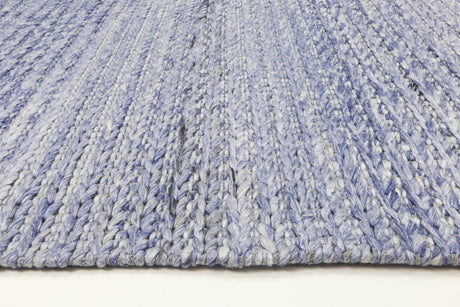Tribal textured wool blend floor rug in blue, 200x290cm