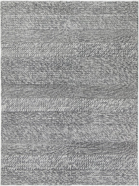 Textured wool blend floor rug in charcoal, 200 x 290 cm