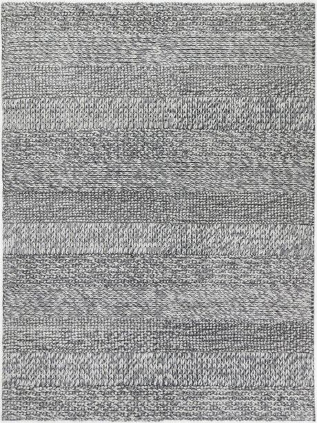 Textured wool blend floor rug in charcoal, 200 x 290 cm