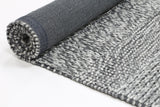 Textured wool blend floor rug in charcoal, 200 x 290 cm