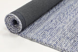 Textured wool blend floor rug in blue, 200 x 290 cm