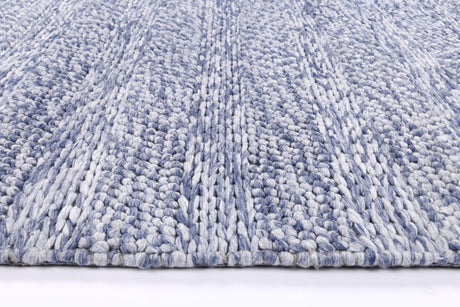 Textured wool blend floor rug in blue, 200 x 290 cm