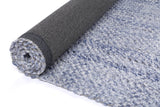 Blue textured wool blend floor rug 240x330cm