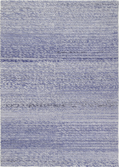 Blue textured wool blend floor rug 240x330cm
