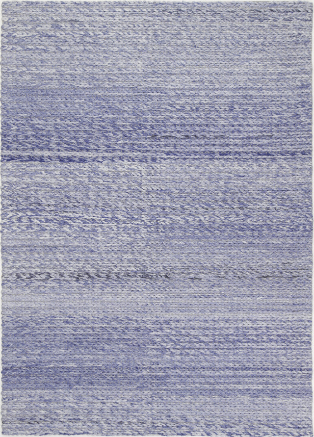 Blue textured wool blend floor rug 240x330cm