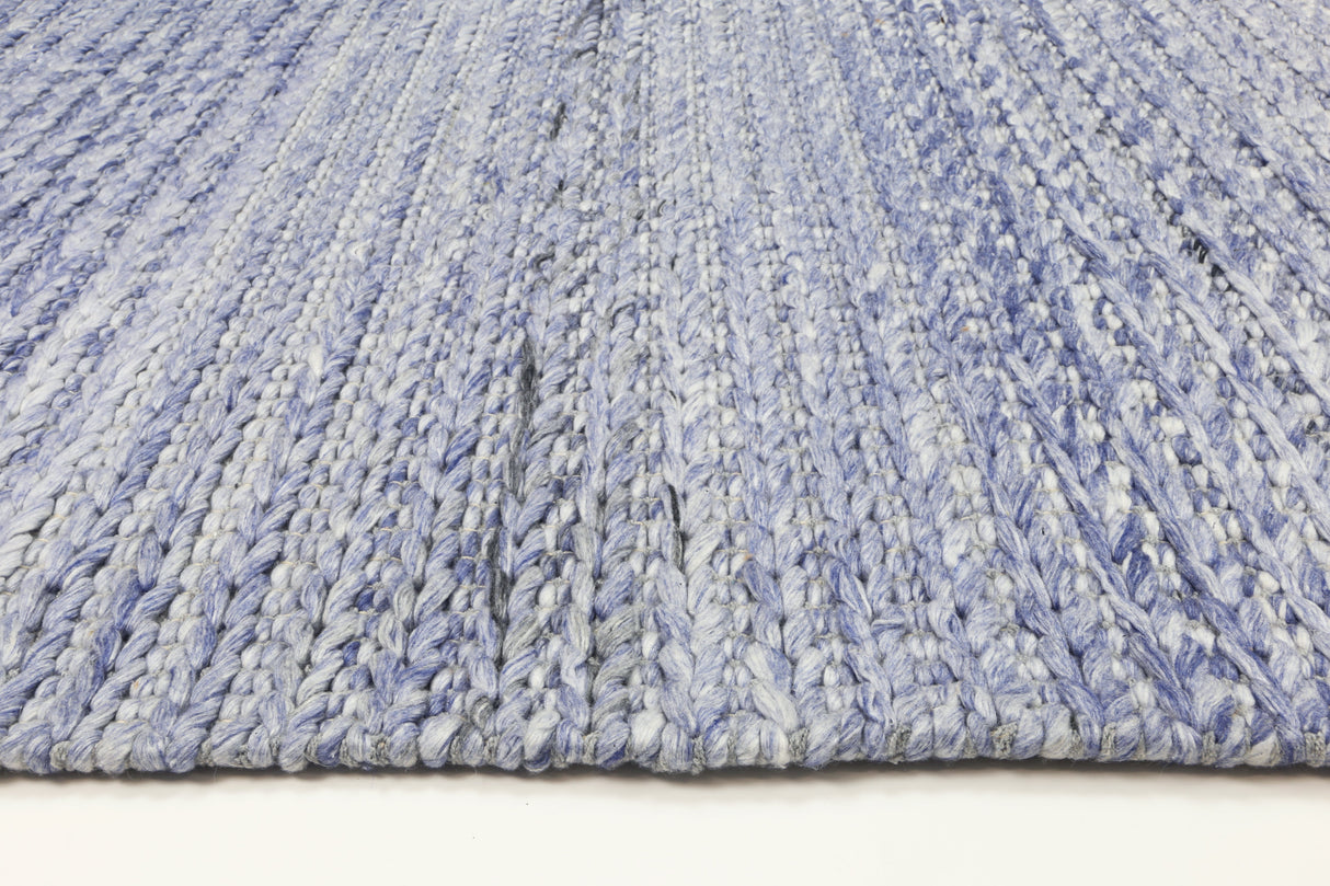 Blue textured wool blend floor rug 240x330cm