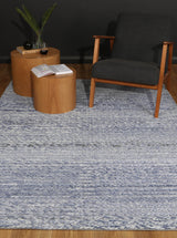 Blue textured wool blend floor rug 240x330cm
