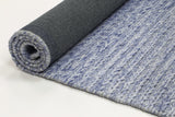 Blue textured wool blend floor rug 240x330cm
