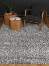Charcoal textured wool blend floor rug 240x330cm