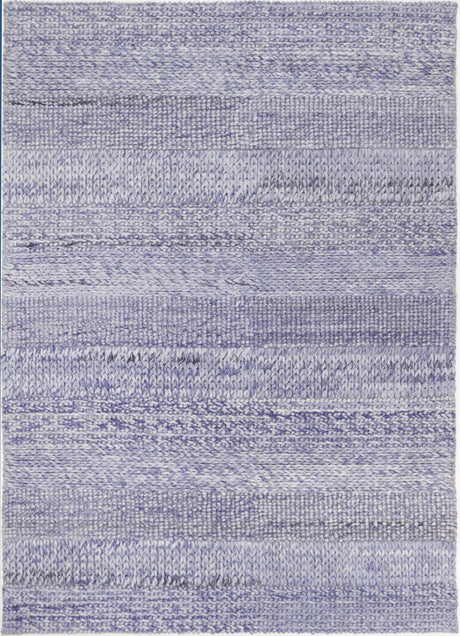 Blue textured wool blend floor rug 240x330cm