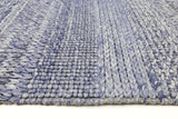 Blue textured wool blend floor rug 240x330cm