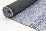 Blue textured wool blend floor rug 240x330cm