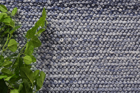 Looped Wool Blend Floor Rug, Blue 240x330cm