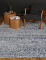 Looped Wool Blend Floor Rug, Blue 240x330cm