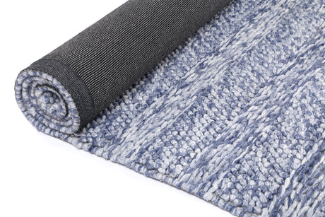 Textured Wool Blend Floor Rug, Blue 240x330cm - view 5