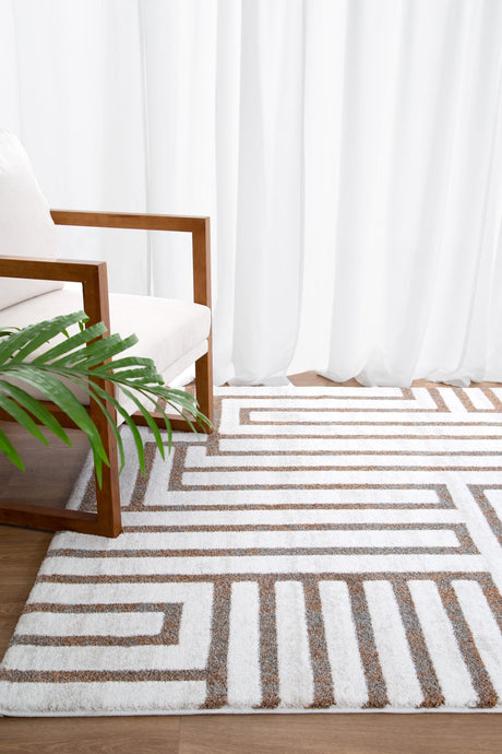 Plush woven polyester floor rug, 160x230cm