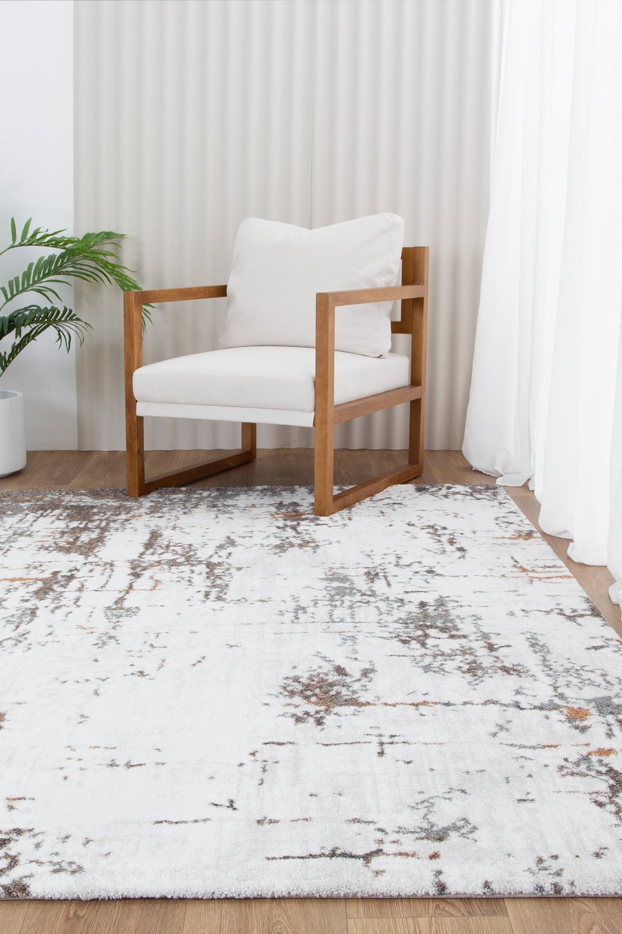 Plush woven polyester floor rug 80x300cm