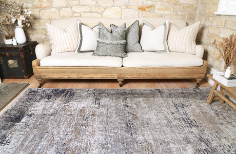 Distressed Vintage Floor Rug Ash Beige 240 x 330cm, view 6