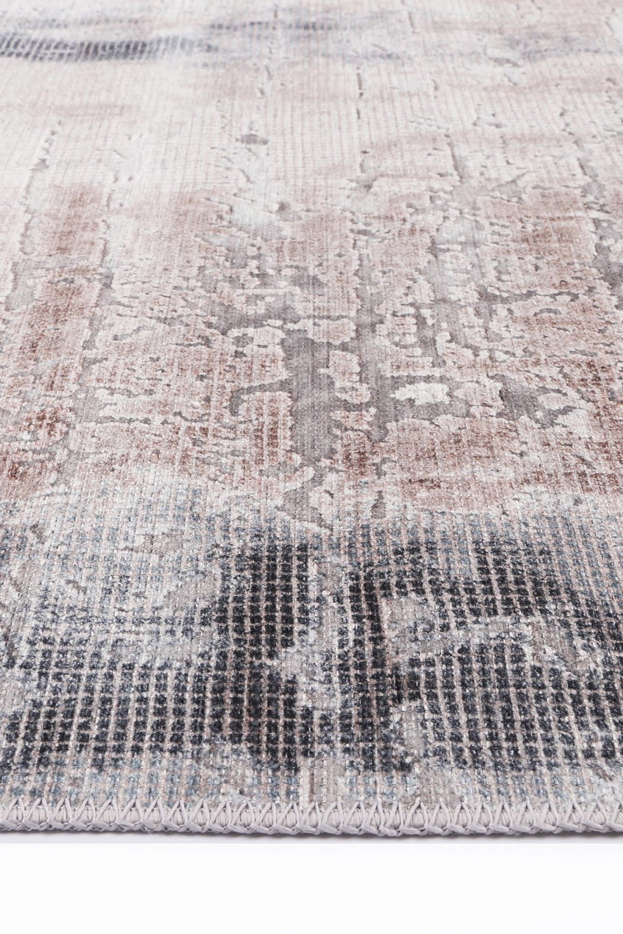 Distressed Vintage Floor Rug, Ash Ivory 280x380cm