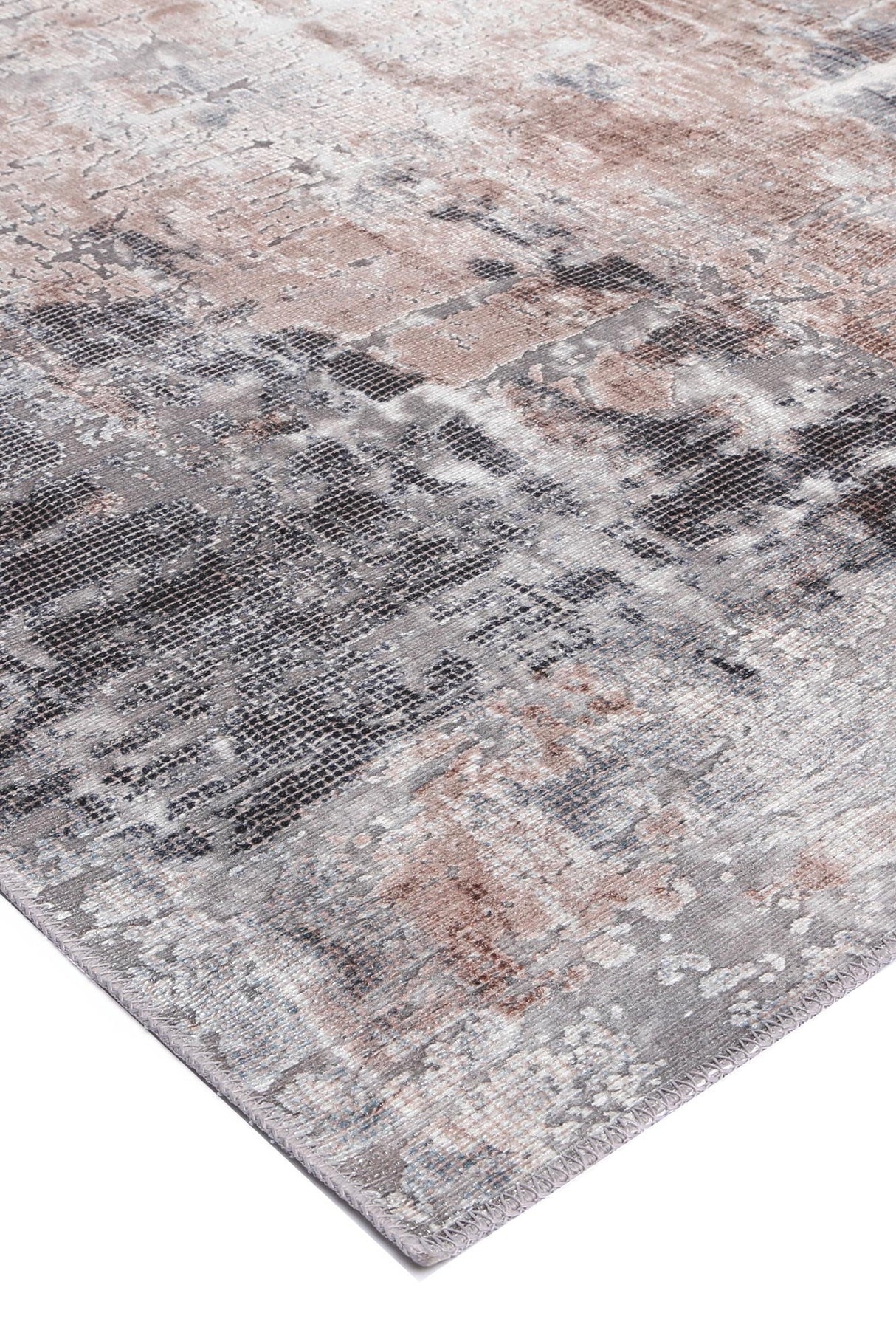 Distressed Vintage Floor Rug, Ash Ivory 280x380cm