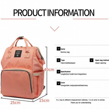 Multifunction Nappy Changing Backpack, Purple