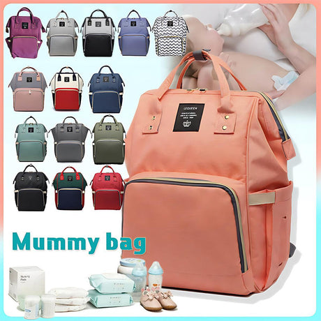 Multifunction Nappy Changing Backpack, Pink Grey