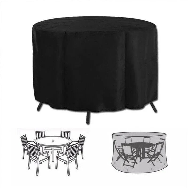 Round Outdoor Table Cover, Black 230cm