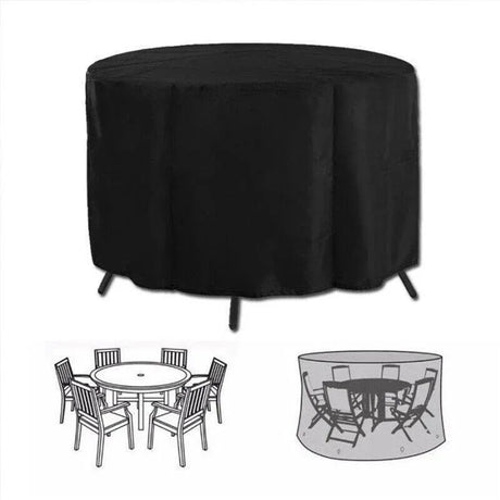 Round Outdoor Table Cover, Black 230cm