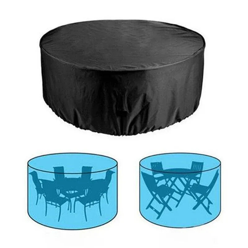 Round Outdoor Table Cover, Black 230cm