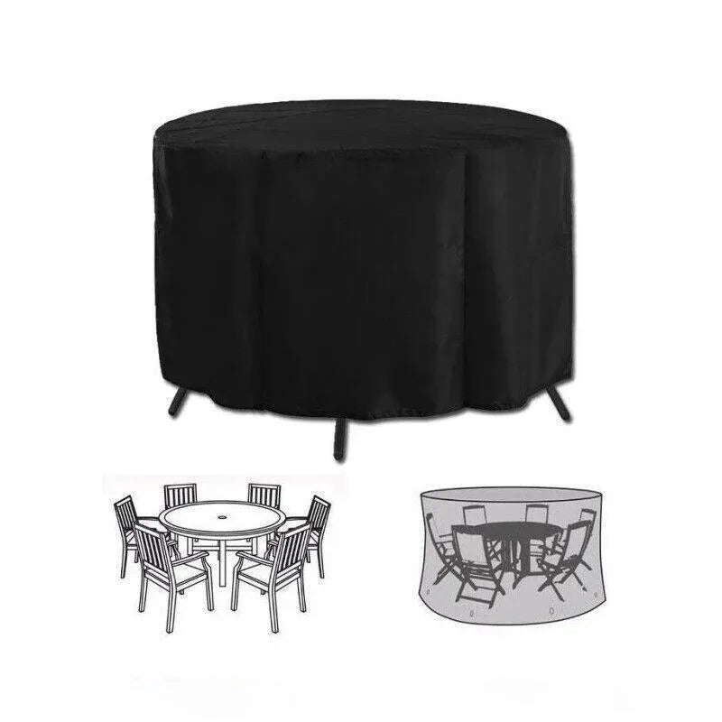 Round Outdoor Table Cover, Black 230cm