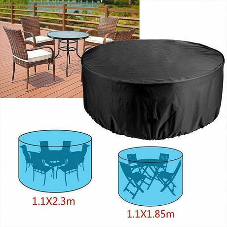Round Outdoor Table Cover, Black 230cm