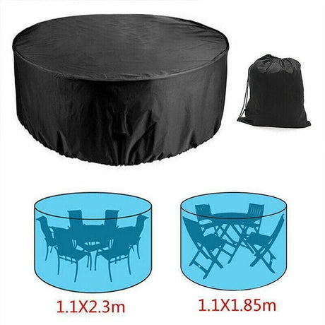 Round Outdoor Table Cover, Black 230cm