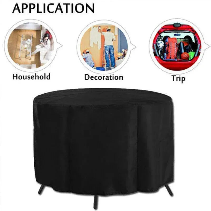 Round Outdoor Table Cover, Black 230cm