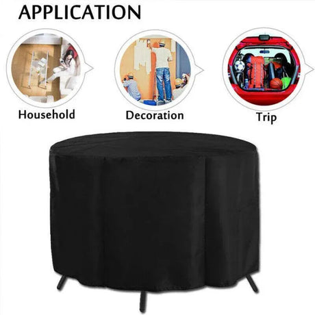 Round Outdoor Table Cover, Black 230cm