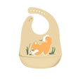 Silicone feeding bib with pocket in puppy design
