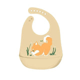 Silicone feeding bib with pocket in puppy design