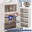 White 4 tier plastic storage cabinet with wheels - view 1