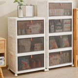 White 4 tier plastic storage cabinet with wheels - view 9