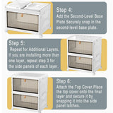 White 4 tier plastic storage cabinet with wheels - view 13