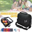 Red 8 litre insulated lunch box tote with double foil insulation