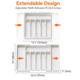 Brixham Telescopic Cutlery Storage Tray, White